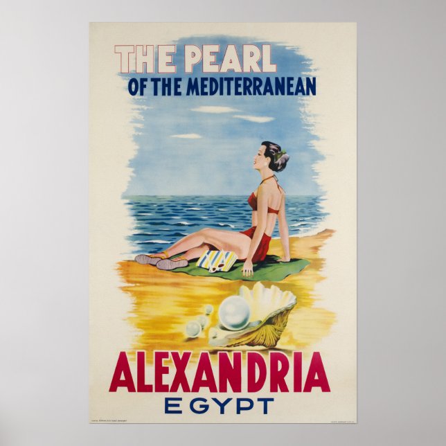Alexandria, Egypten, Vintage resor Poster (Framsidan)