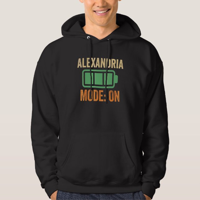 Alexandria-läge på batteridesign hoodie (Framsida)