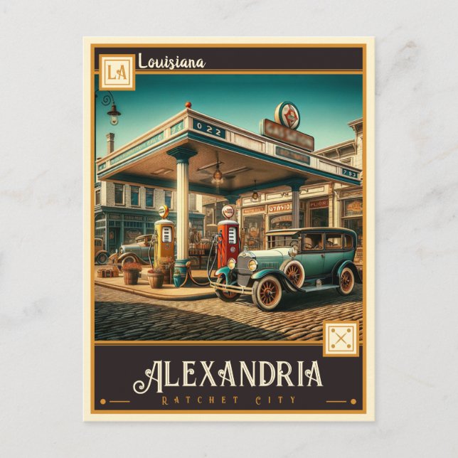 Alexandria, Louisiana | VINTAGE Vykort (Framsida)