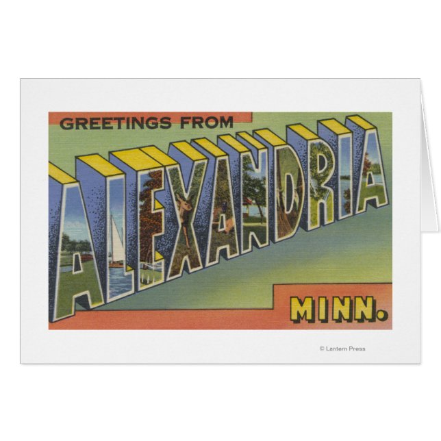 Alexandria, Minnesota - Large Brev Scenes Hälsningskort (Framsidan Horizontal)