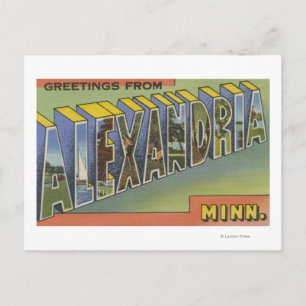 Alexandria, Minnesota - Large Brev Scenes Vykort