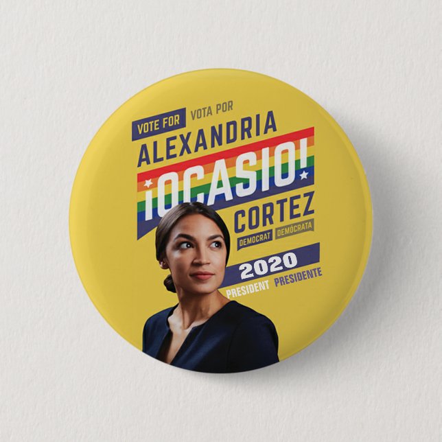 Alexandria Ocasio Cortez 2020 Knapp (Framsida)