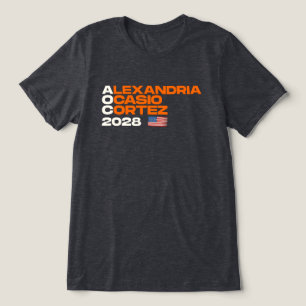 Alexandria Ocasio-Cortez 2028 American Flagga T Shirt