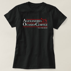 Alexandria Ocasio-Cortez 2028 AOC 28 Beskatta de r T Shirt