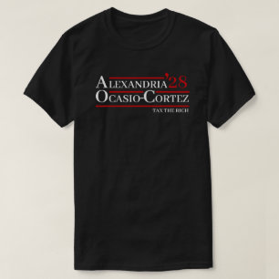 Alexandria Ocasio-Cortez 2028 AOC 28 Beskatta de r T Shirt