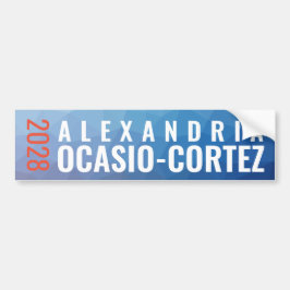 Alexandria Ocasio-Cortez 2028 geometriska blått Bildekal