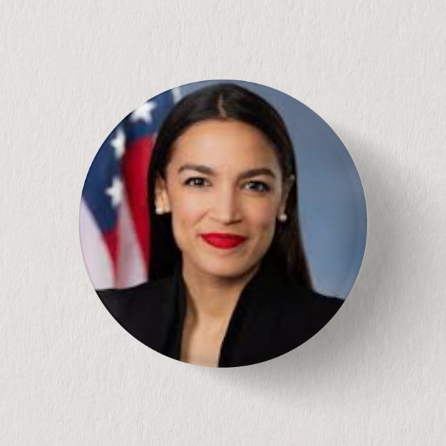 Alexandria Ocasio Cortez AOC Button Knapp (Framsida)