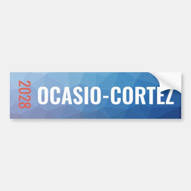Alexandria Ocasio-Cortez Blå Geometrisk Bildekal (Framsidan)