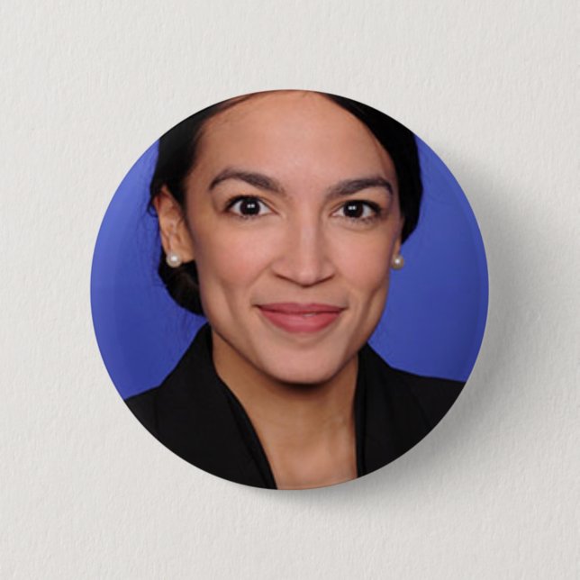 Alexandria Ocasio Cortez Porträtt Knapp (Framsida)