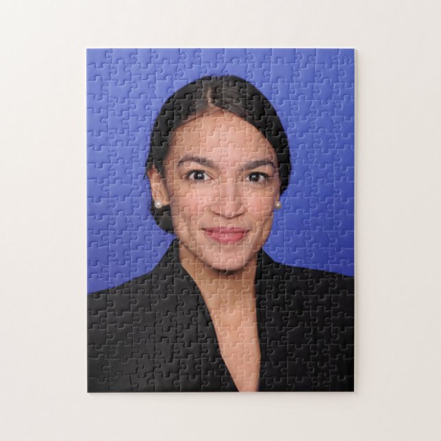 Alexandria Ocasio Cortez Porträtt Pussel (Vertikal)