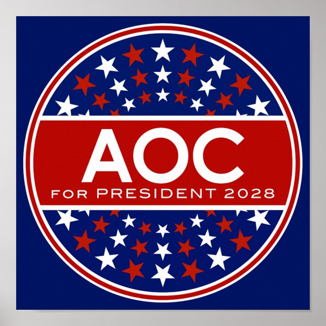 Alexandria Ocasio-Cortez som president 2028 Poster (Framsidan)