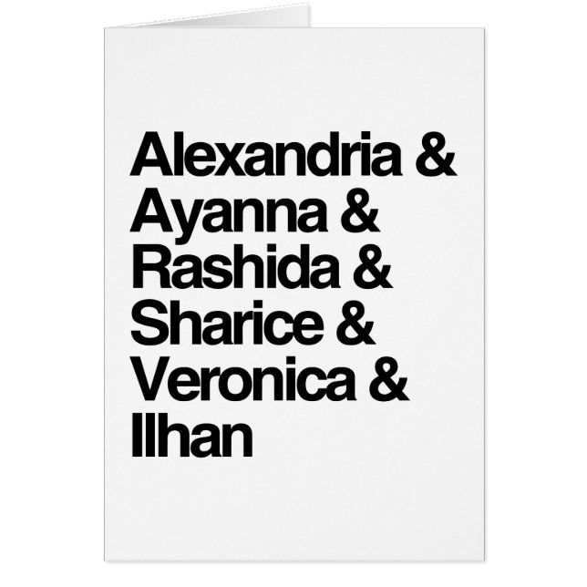 Alexandria och Ayanna och Rashida och Ilhan Hälsningskort (Framsidan)