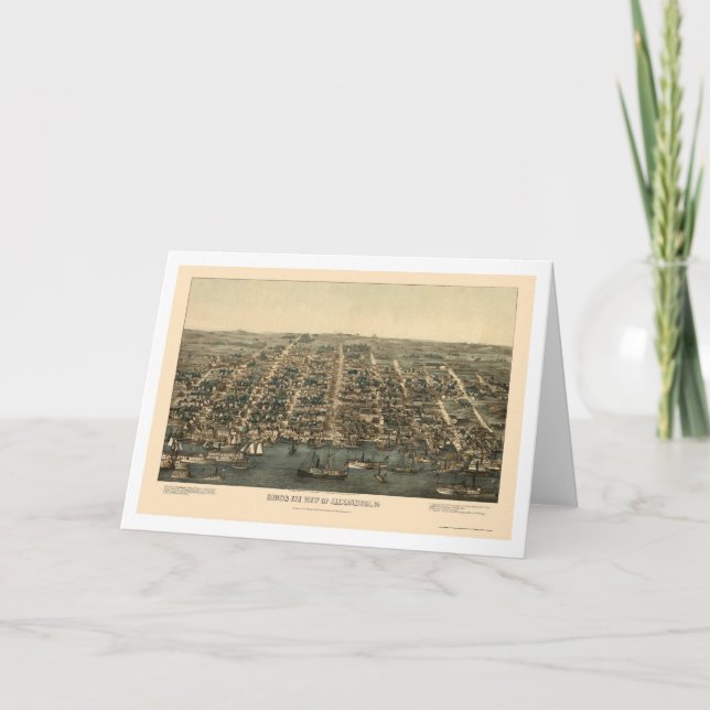 Alexandria panorama- karta för VA - 1863 Kort (Framsida)