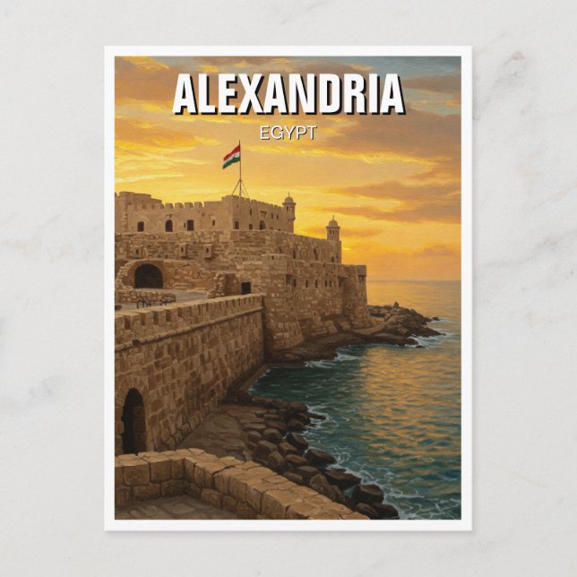 Alexandria Qaitbay Citadel Travel Vykort (Framsida)