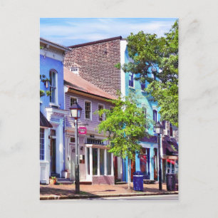 Alexandria VA - Blue Byggnad på Kung Street Vykort