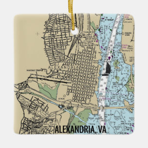 Alexandria Virginia Chart Julgransprydnad Keramik