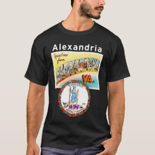 Alexandria Virginia VA Large Brev Postcard State T Shirt