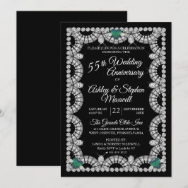 Alexandrit Diamant 55-års bröllopsjubileumsfest Inbjudningar