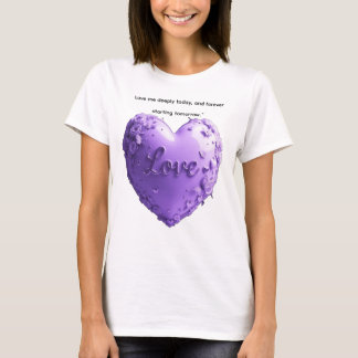 AlexDizaine "Evig kärlek" 3D Lavendel Hjärtan T-Sh T Shirt