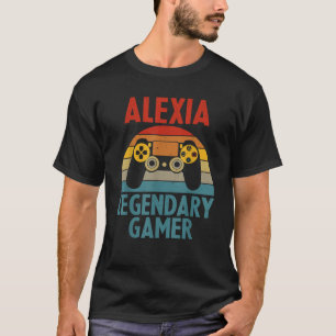 ALEXIA Gift Namn Personlig Funny Gaming Geek Bi T Shirt