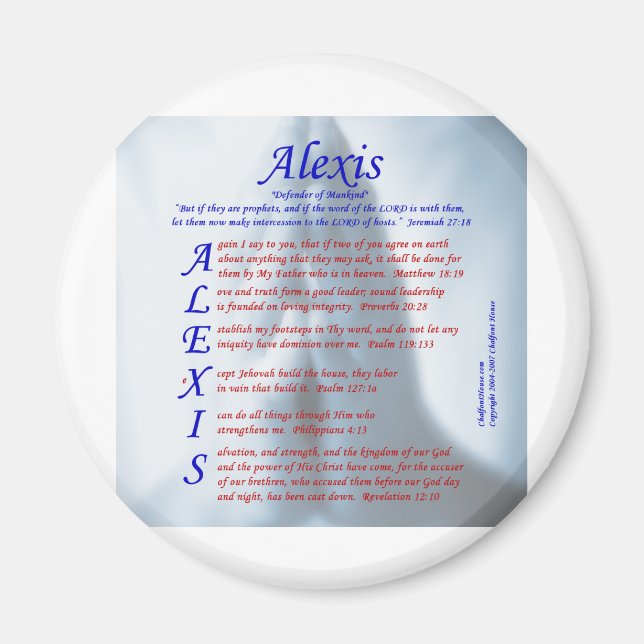 Alexis Acrostic Magnet (Framsidan)