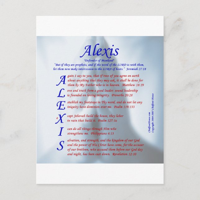 Alexis Acrostic Vykort (Framsida)