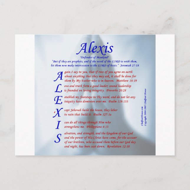Alexis Acrostic Vykort (Framsida)