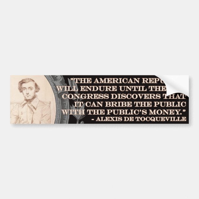 Alexis de Tocqueville Citering: Amerika livstid Bildekal (Framsidan)