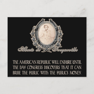 Alexis de Tocqueville Citering: Amerika livstid Vykort