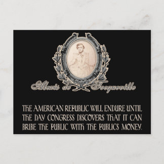 Alexis de Tocqueville Citering: Amerika livstid Vykort