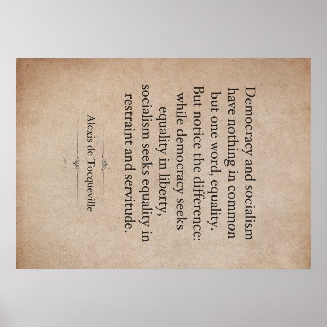 Alexis de Tocqueville Quote Poster (Framsidan)