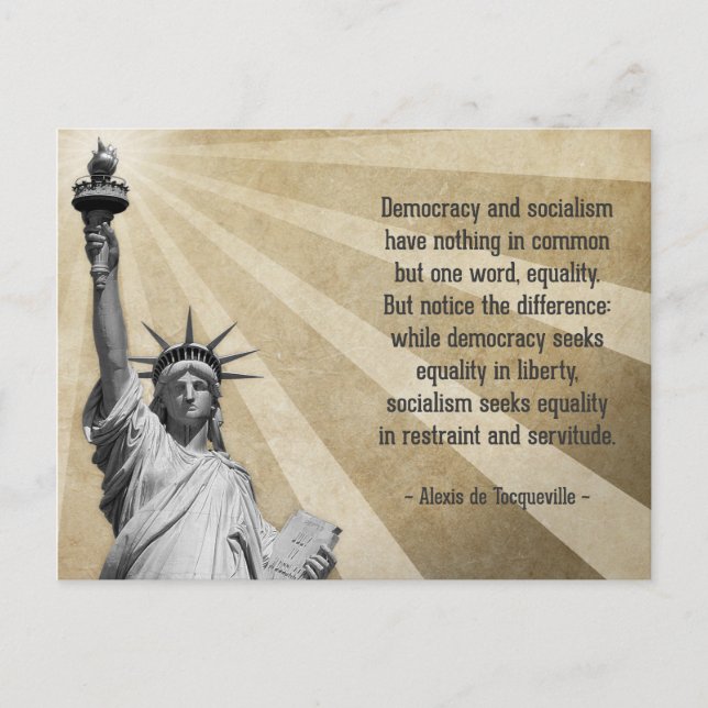 Alexis de Tocqueville Quote Vykort (Framsida)