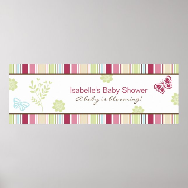 Alexis Garden Baby Shower Banner Poster (Framsidan)