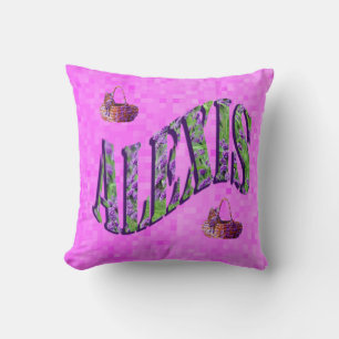 Alexis Namn Logotyp Kudde