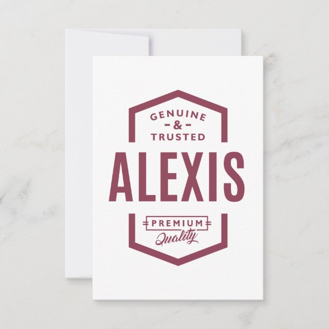 Alexis Personlig Namn Birthday Gift OSA Kort (Framsida)