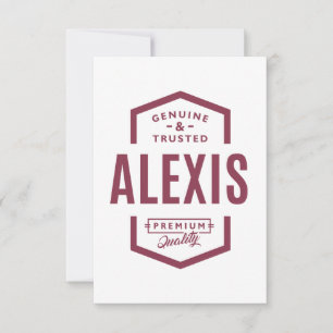 Alexis Personlig Namn Birthday Gift OSA Kort