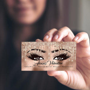 Alexxis Makeup Brow Lash Glitter Drip Spark Visitkort