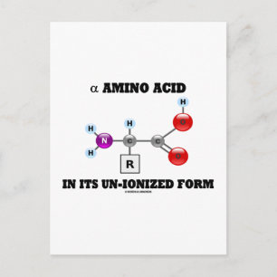 Alfa-aminosyra i joniserad form (molekyl) vykort