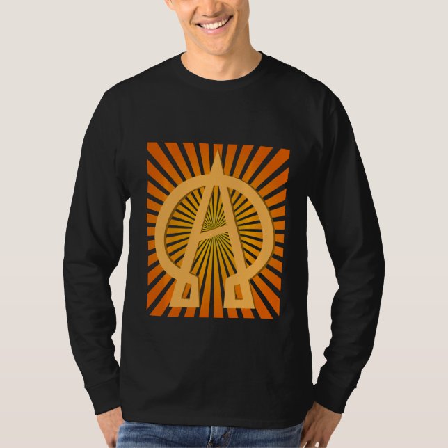 Alfa är den översta spelvärlden och alfafen är bes t shirt (Framsida)