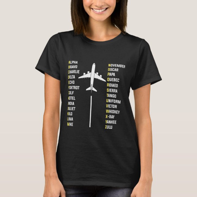 Alfa bravo delta-flygplan t shirt (Framsida)