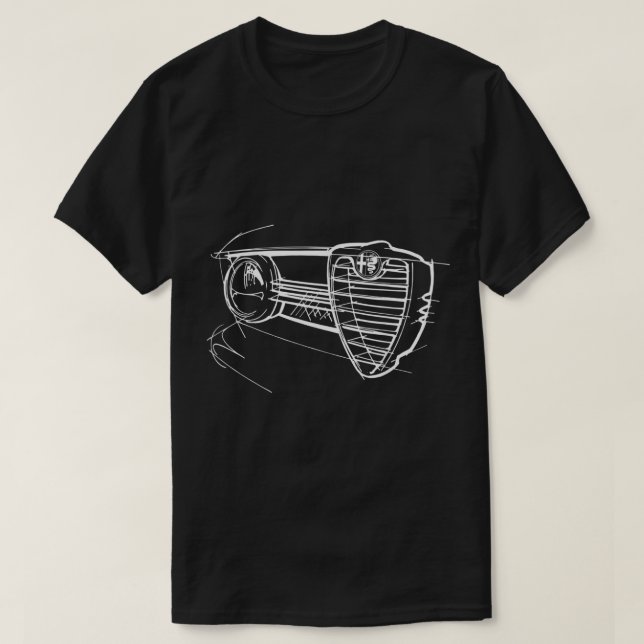 Alfa Car Drivers Stylish Car Grille  T Shirt (Design framsida)