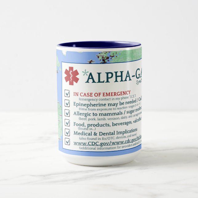 Alfa-gal Syndrome Awareness (15 oz) Mugg (Center)