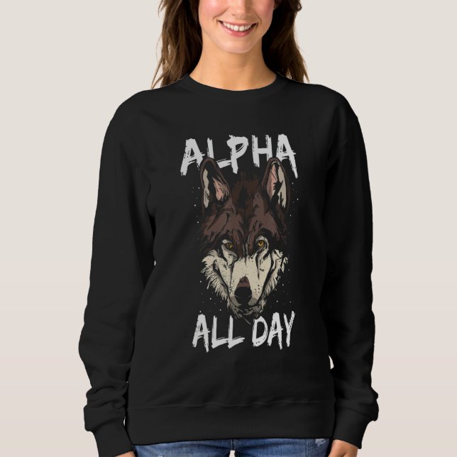 Alfa, hela dagen, däggdjursrovdjur, djurrovdjur t shirt (Framsida)