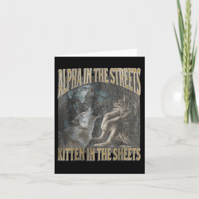 Alfa i Streets Kitten Funny Werevargs Varg Kort (Framsida)