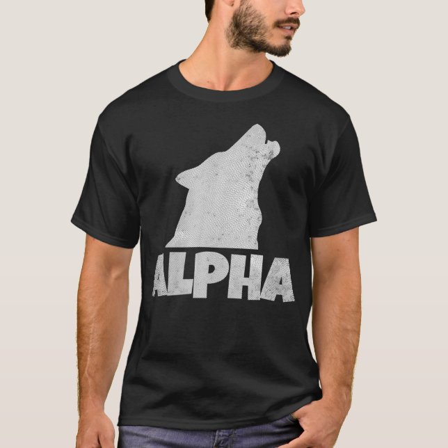Alfa Lone Varg Pack Member Wildlife Howling T Shirt (Framsida)