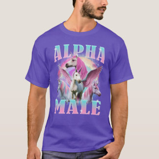Alfa Manlig Enhörning Roligt Meme tjej T Shirt