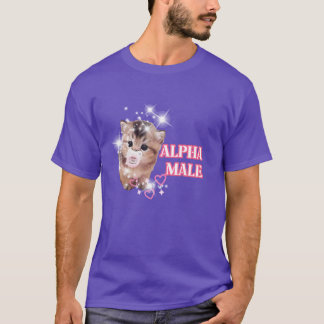alfa manlig söt kattunge meme pojke t shirt