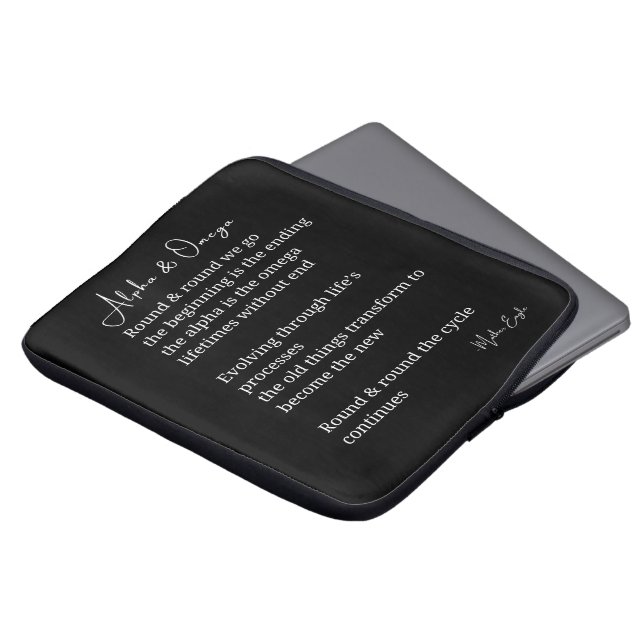 Alfa- och omega-dikt poetriväggskonst omedelbart laptop fodral (Framsida topp)