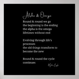 Alfa- och omega-dikt poetriväggskonst omedelbart poster
