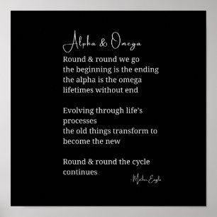 Alfa- och omega-dikt poetriväggskonst omedelbart poster